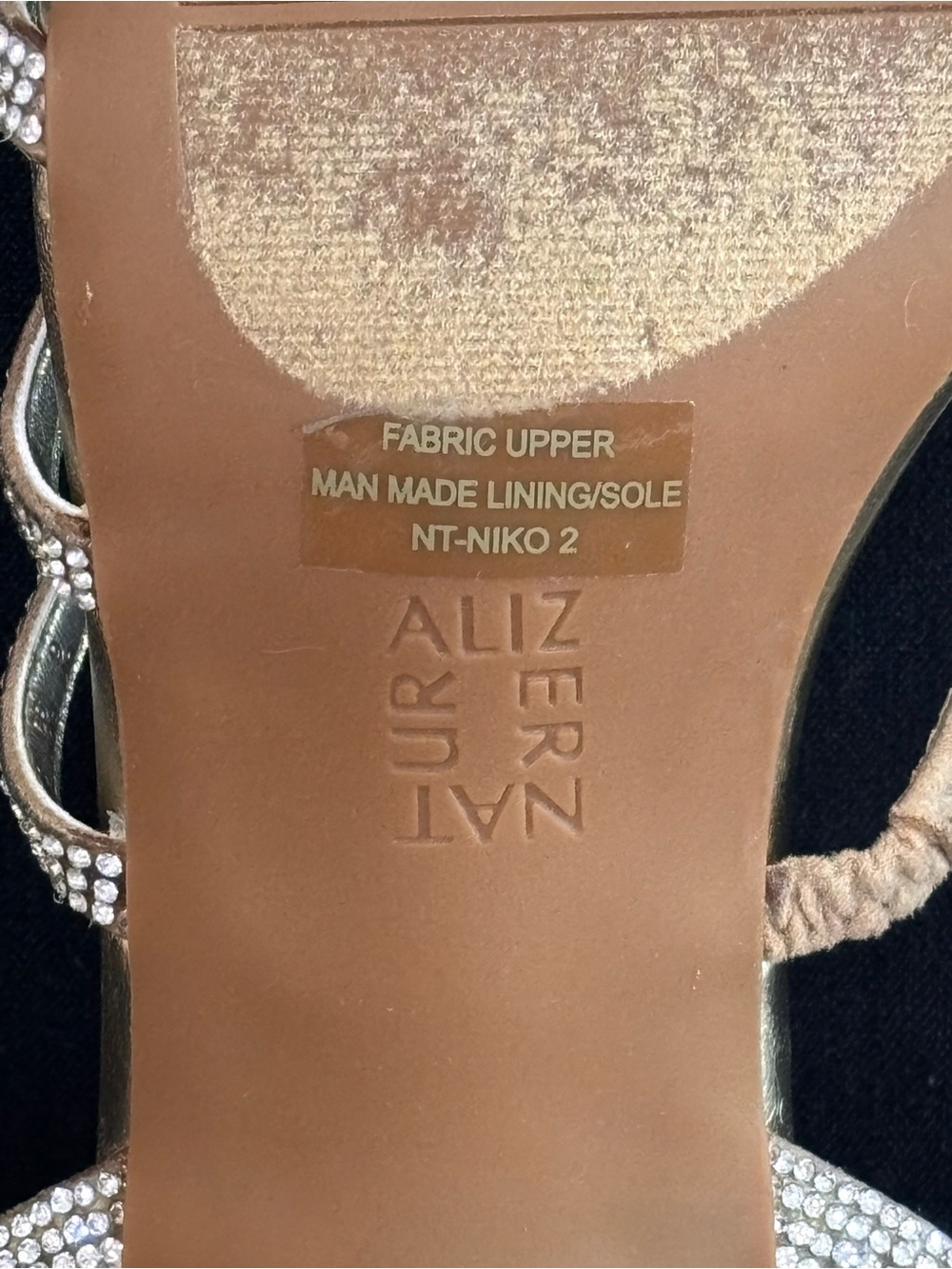 Naturalizer Niko Gold Rhinestone Strappy Block Heel Sandals 9 - Picture 7 of 9